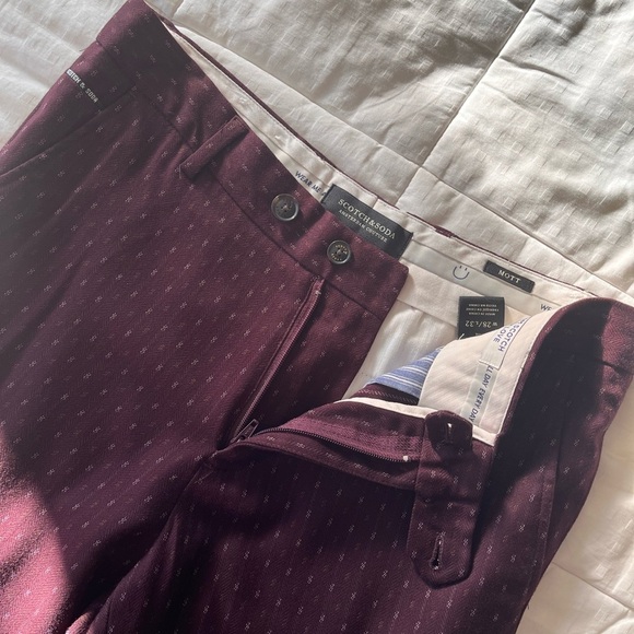 Scotch & Soda Men's Burgundy Classic Chino Trouser 28/32 - Picture 4 of 14